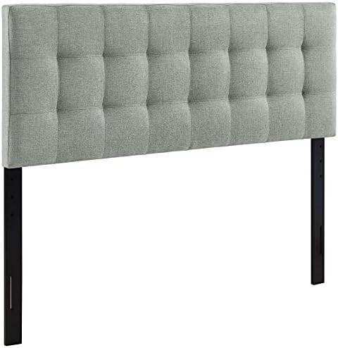 Modway Lily Tufted Linen Fabric Upholstered King Headboard in Gray