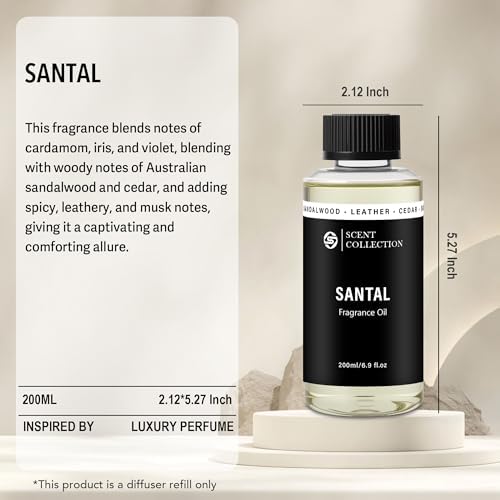 Luxury Hotel Scent Santal Diffuser Oil 200ml Waterless Sandalwood Refill