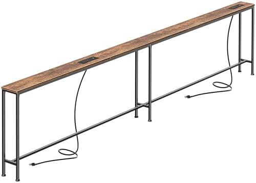 SUPERJARE 118.1 Inch Sofa Table with 2 Power Outlets and USB-C Port