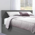 AFI, Orlando Queen Adjustable Modern Solid Wood Panel Headboard, Grey