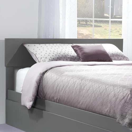 AFI, Orlando Queen Adjustable Modern Solid Wood Panel Headboard, Grey