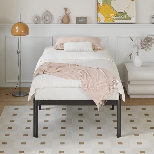 14 Inch Twin Bed Frames with Rounded Corner Legs Heavy Duty