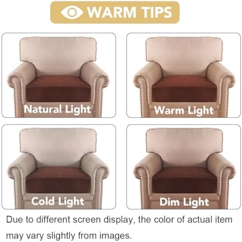 H.VERSAILTEX Velvet Stretch Couch Cushion Cover Plush Cushion Slipcover for Chair Cushion Furniture Protector Seat Cushion Sofa Cover (1 Piece Armchair Cushion Covers, Burnt Brick)
