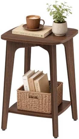 VASAGLE Side Table, 2-Tier Small Square End Table, Nightstand