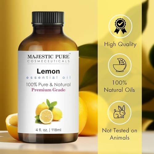 Majestic Pure Lemon Essential Oil for Diffuser - 4 Fl Oz