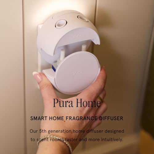 Pura Home Fragrance Device Starter Set 4 - Scent Diffuser for Home - Includes Fragrance Aroma Diffuser - Square Box, Linens & Surf and Yuzu Citron Scent Refills