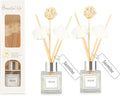 2PCS Reed Diffuser Set, 1.7 oz Scent Diffuser with Sticks, Jasmine Scent