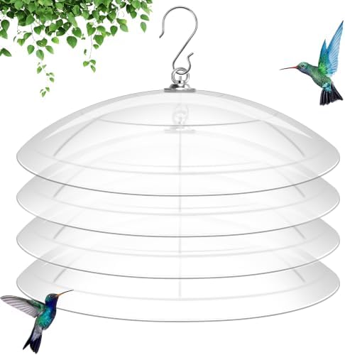16-Inch Widened Bird Feeder Cover,Hummingbird Feeder Rain Guard,Squirrel Baffle for Bird Feeders,Squirrel-Proof for Wide Outside Tree Trunk or Eave,Gift for Wumen Translucent,4 Pack