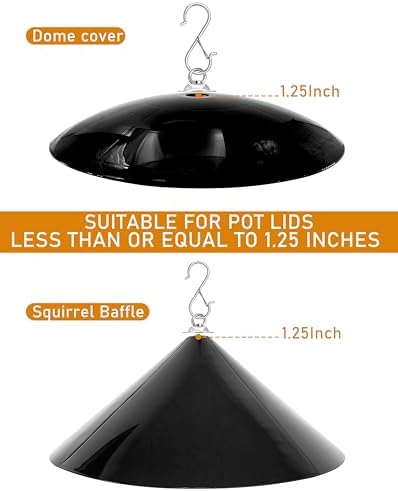 16-19 Inch Hanging Bird Feeder Rain Cover Metal Assembly Kit，for Hummingbird Feeder Sunshade Installation ，Squirrel-Proof Hanging Barrier Installation Kit ， 2-Piece Set