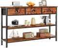 Furologee 47" Console Table with 3 Drawers,Entryway Table with Wooden Shelf