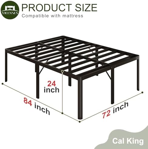 24 Inch High California King Bed Frames with Rounded Corner Legs