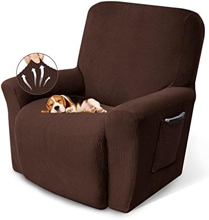 KEKUOU Recliner Chair Covers, 1-Piece Lazy Boy Recliner Covers, Chocolate