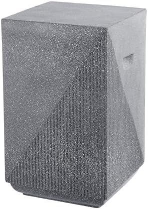 JONATHAN Y Adrian Outdoor Side Table Stool Polyresin 21", Gray Terrazzo