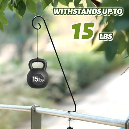 MIXXIDEA 2 Packs Heavy-Duty Deck Hook, Deck Rail Pole,Deck Bird Feeder Pole