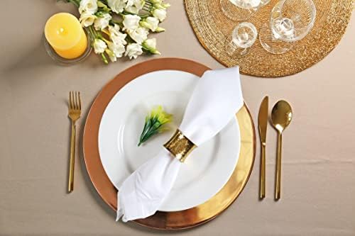 Ramanta Home White Polyester Cloth Napkins Set of 12-18x18 Inches