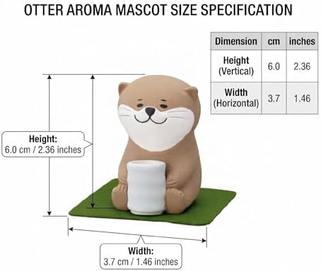 Passive Stone Diffuser, Cute Animal Series Aromatherapy Oil Diffuser for Tabletop Decor (1, Leisurely Otter)