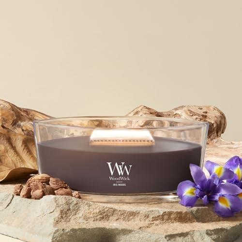 WoodWick Iris Woods Scented Candle, Crackling Wick, 16oz