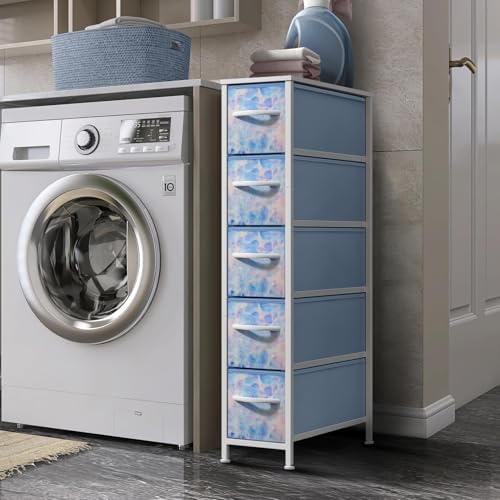 Sorbus 5-Drawer Narrow Dresser for Bedroom (Tie Dye Blue)