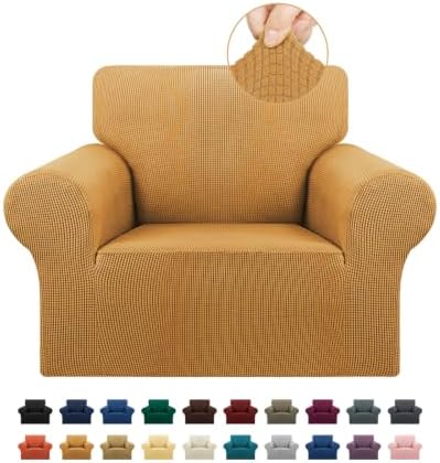 KEKUOU Stretch Chair Sofa Slipcover, Single Couch Cover,Golden