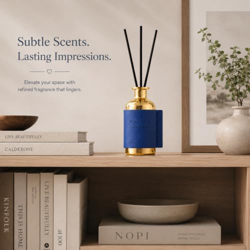 Reed Diffuser Set, White Musk / 2.7oz / Reed Diffusers for Home Fragrance – Natural Essential Oil Blend for Small Bathroom Decor, Aromatherapy Gift