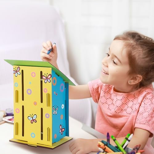 Fiwochic Butterfly House Kits for Kids, Makes 24 DIY Classroom Crafts Project and Learning Activities for Kids