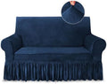 NICEEC Love Seat Couch Covers Loveseat Covers Universal Cover with Skirt