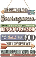 HLNIUC Christian Bible Verse Wood Decor, Religious Scripture Wooden Hanger,Vintage Arrow Encourage Hanging Signs,Courage Scripture Wood Wall Decor,Do Not Be Afraid Wall Sign For Living Room Bedroom