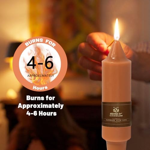NJAO HOO Burnt Orange Candlesticks Pumpkin Short Taper Candle 5 Inch Unscented Dripless Fall Tapered Candle Set for Halloween Home Dinner Fall Decor Party, 4 Pack