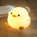 UNEEDE LED Cute Bean Duck Night Light, DoDo Duck Silicone Nursery Night Light Squishy Dimmable Rechargeable Table Bedside Lamp with Touch Sensor for Bedrooms, Living Room Unique Dorm Decor Gift Toy