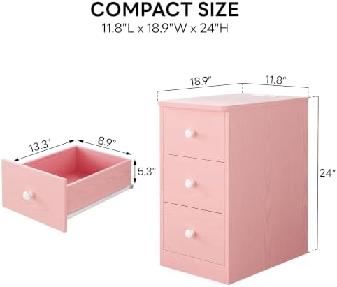 LIKIMIO Nightstand with Charging Station, 3 Drawers Modern for Bedroom