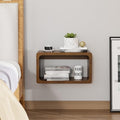 Bamboo Floating Nightstand with Storage Drawer and Modern Open Shelf Cubby，Bedroom, Living Room, Kitchen, Tool Room for use.