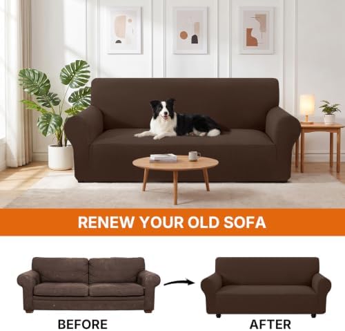 XINEAGE Stretch Armchair Slipcover, Non-Slip Pet Couch Cover,Light Coffee