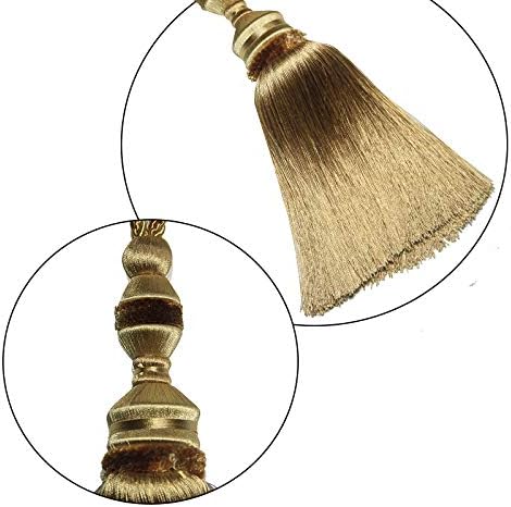 2 Pack Tassel Curtain Tiebacks Drapery Curtain Holdbacks-Gold