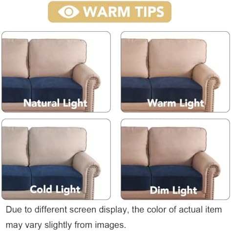 H.VERSAILTEX Velvet Stretch Couch Cushion Cover Plush Cushion Slipcover for Chair Loveseat Sofa Cushion Furniture Protector Seat Cushion Sofa Cover (3 Piece XL Sofa Cushion Covers, Navy)