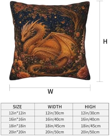 Dragon Decorative Throw Pillow Covers 18x18 Inch Set of 4