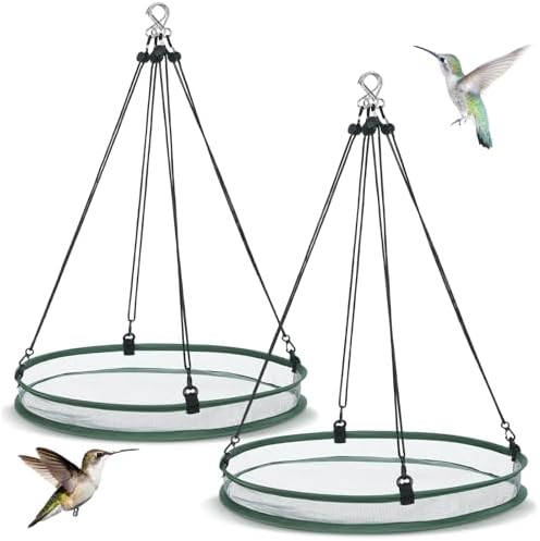 FoldTier 2 Pieces Bird Seed Catcher Tray Hanging Round Mesh,20 Inch