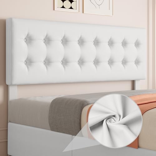 IDEALHOUSE King Size Bed Frame with 4 Storage Drawers and Headboard, White