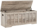 VANKILEY 47.2" Storage Chest Extra Large,Wooden Storage Bench(Greige).
