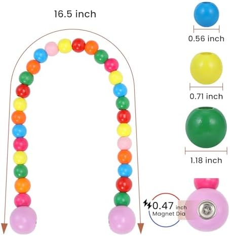 KLOGTSIND Magnetic Curtain Tiebacks, 6 Pack Wood Bead Curtain Holdbacks