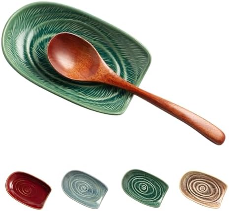 Ceramic Spoon Rest, Utensil Rest for Stove, Counter & Coffee Bar