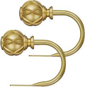 KAMANINA Decorative Curtain Drapery Holdbacks, Wall Mounted, 2 Pack Gold