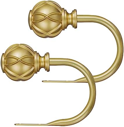 KAMANINA Decorative Curtain Drapery Holdbacks, Wall Mounted, 2 Pack Gold