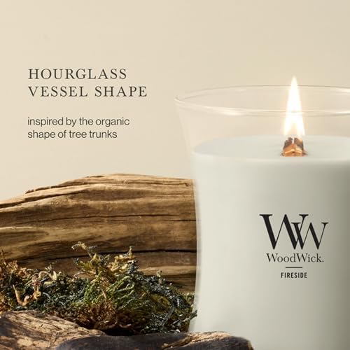 WoodWick Fireside Scented Candle, Crackling Wick, 9.7oz (Pack of 4)