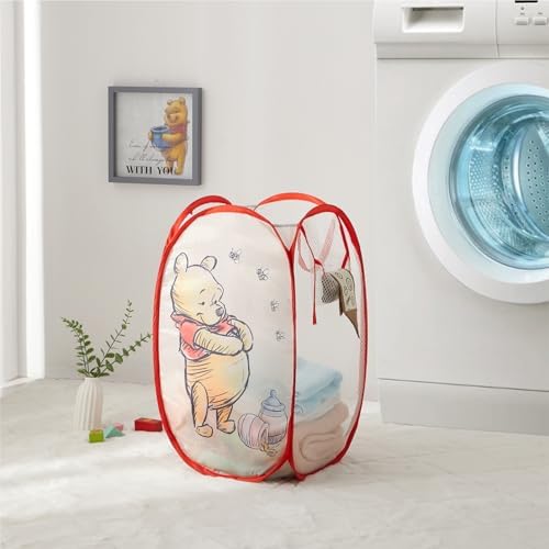 Disney Winnie the Pooh Pop Up Hamper – Collapsible Laundry Basket with Durable Carry Handles – 21'' x 13.5'' – Lightweight Storage Bin for Nursery, Bedroom & Toys