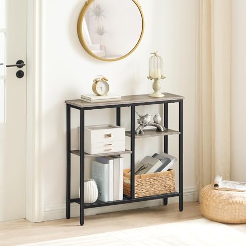 HOOBRO Narrow Console Table, Sofa Table, 4-Tier Industrial Entryway Table