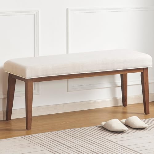 kinmars Entryway Bench for Bedroom End of Bed, 42.5", Beige
