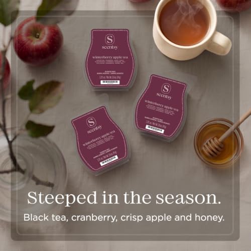 Scentsy Wax Melts, Winterberry Apple Tea 3 Bar Set, Paraffin Wax, 7.8 oz
