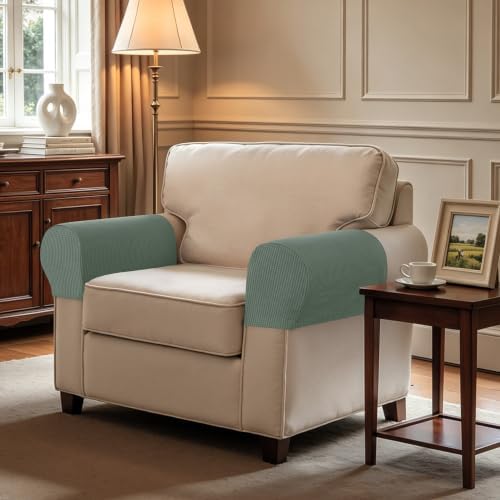 SUBRTEX Stretch Couch Arm Covers Set of 2, Non-Slip Sofa Armrest Slipcovers