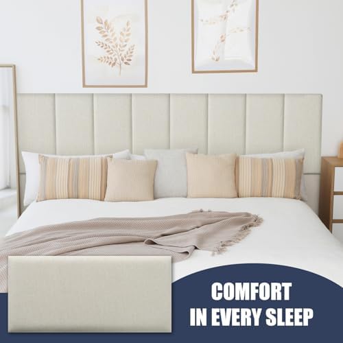 Linen Peel and Stick Headboard, Soundproof Anti-Collision Wall Panel