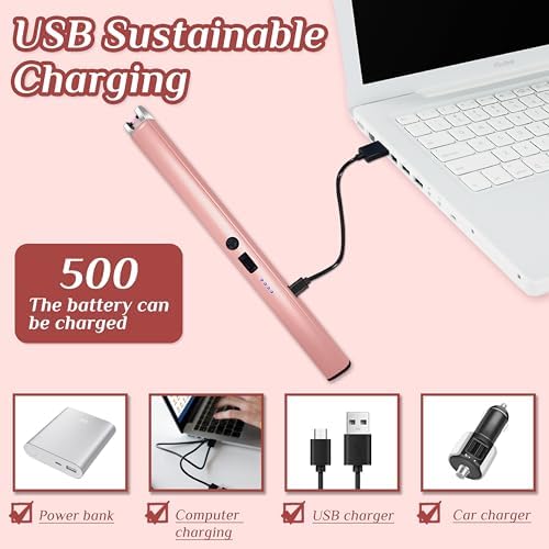 2 PCS Candle Lighter,Windproof Flameless Rechargeable Electric Lighter